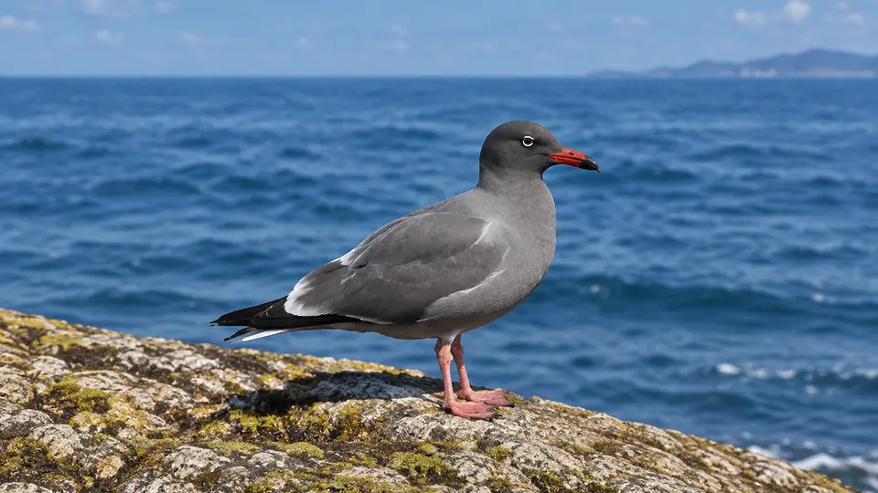 Heermann's Gull in its natural habitat, AI illustration