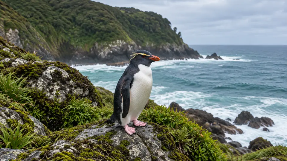 AI-generated illustration of Fiordland penguin