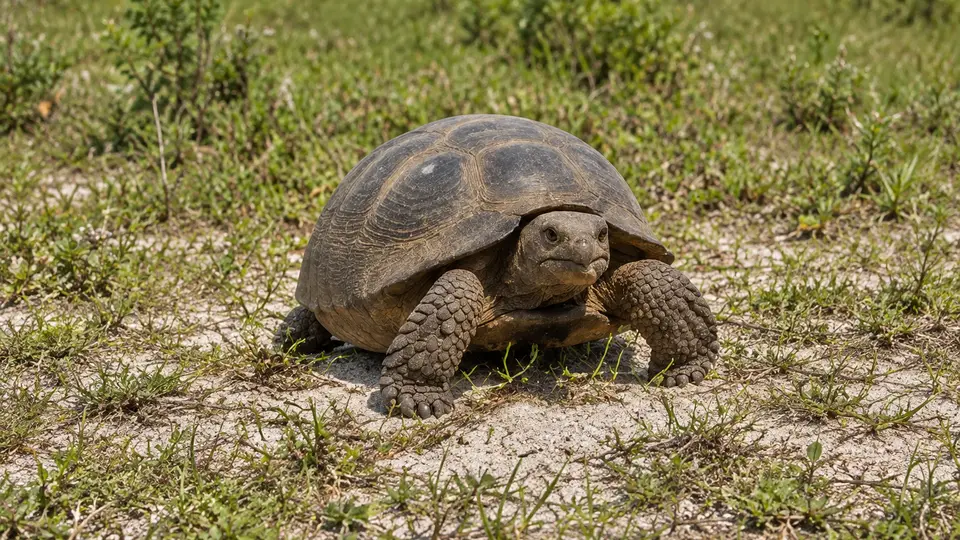 Gopher Tortoise in its natural habitat, AI illustration