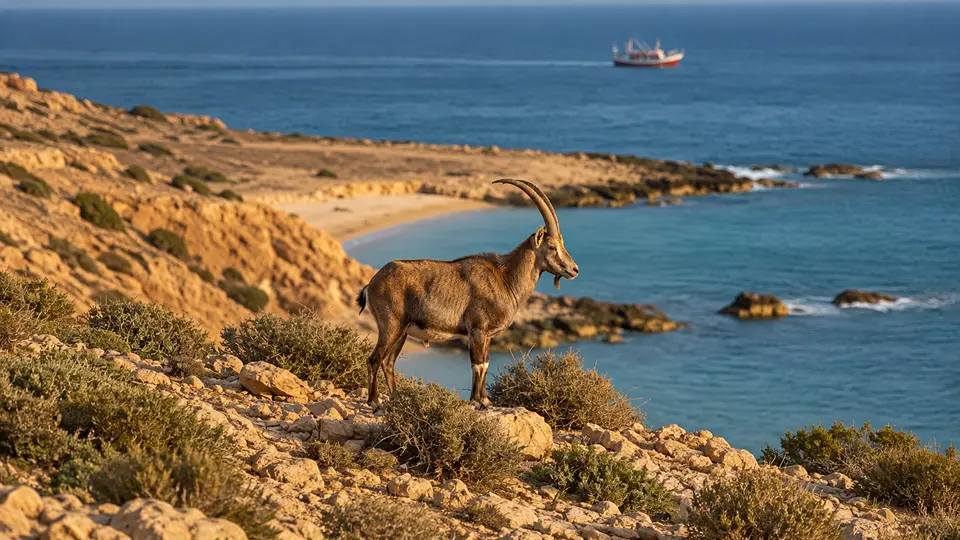 AI-generated illustration of Nubian Ibex