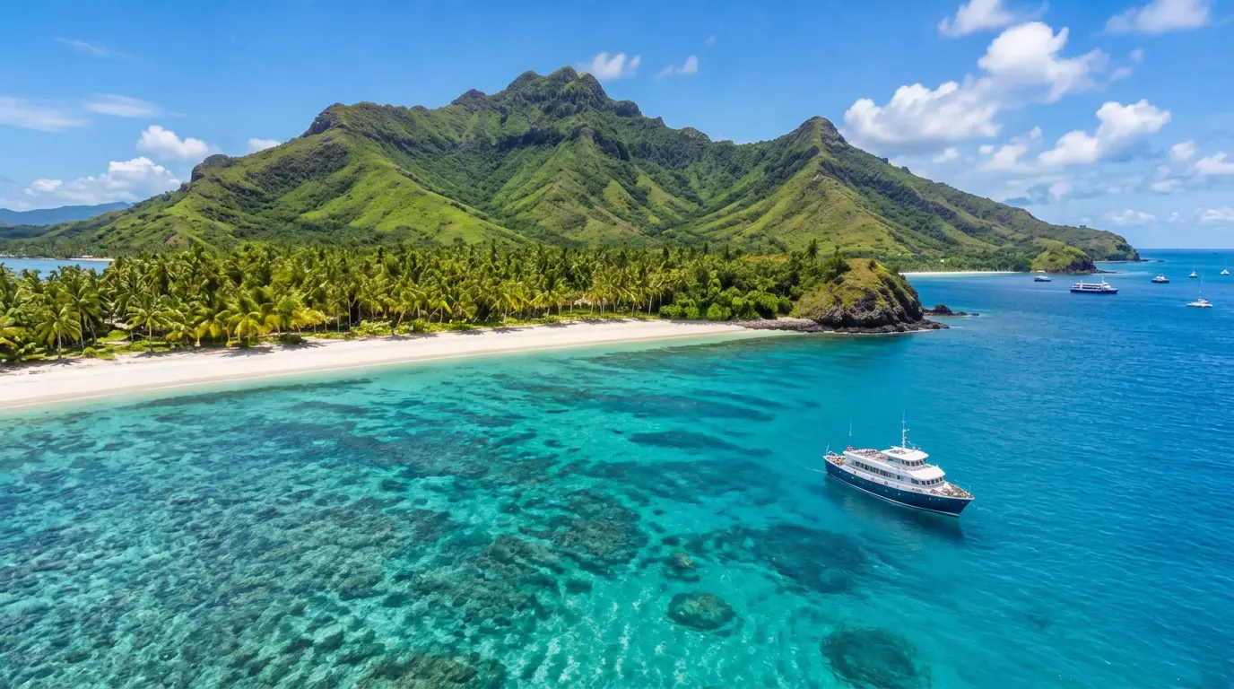 Small-ship adventure cruise scenery in Fiji