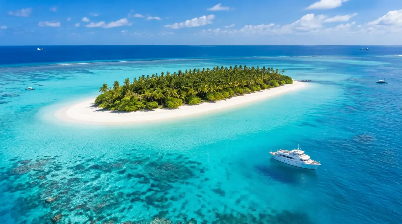 Small-ship adventure cruise scenery in Maldives