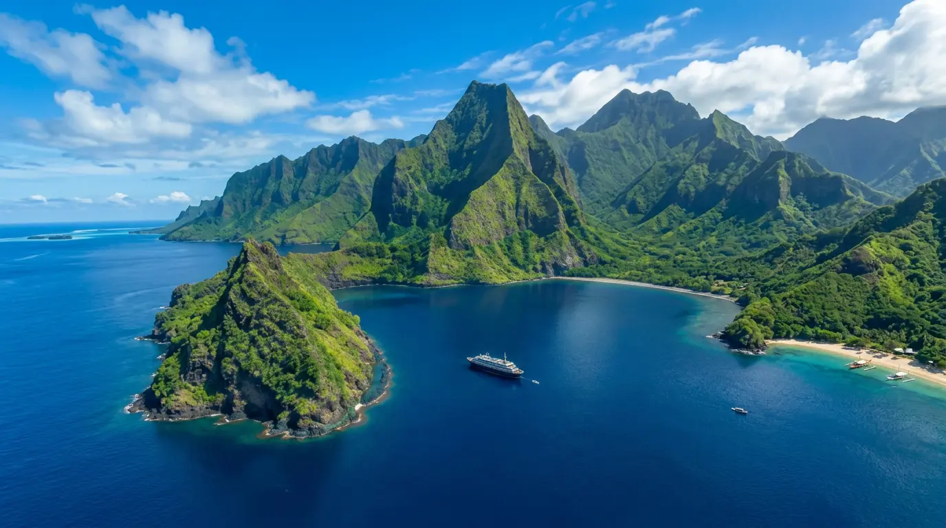 Small-ship adventure cruise scenery in Polynesia