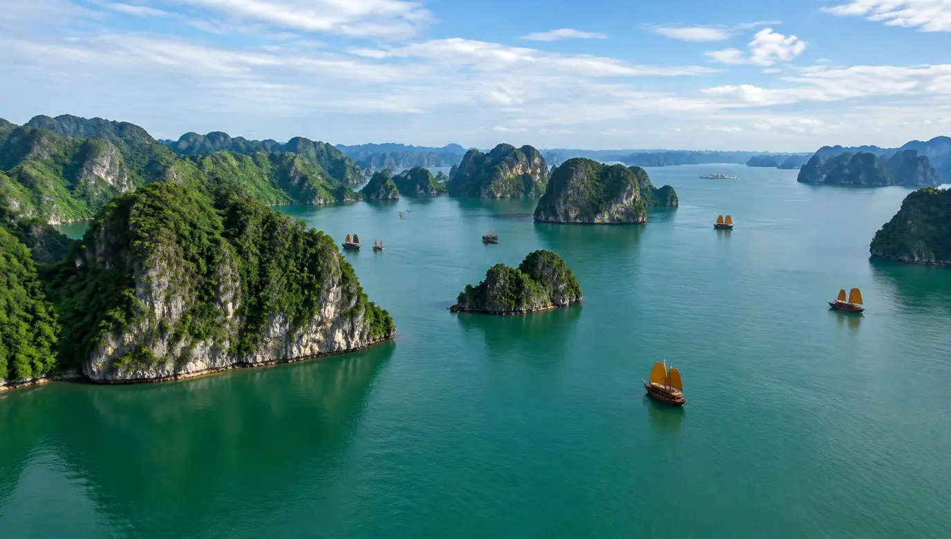 Small-ship adventure cruise scenery in Vietnam